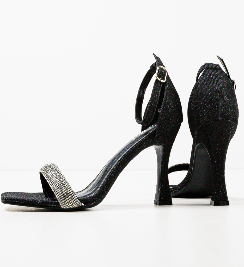 Sandale Nigella Negre cu Toc Elegant - imagine 7