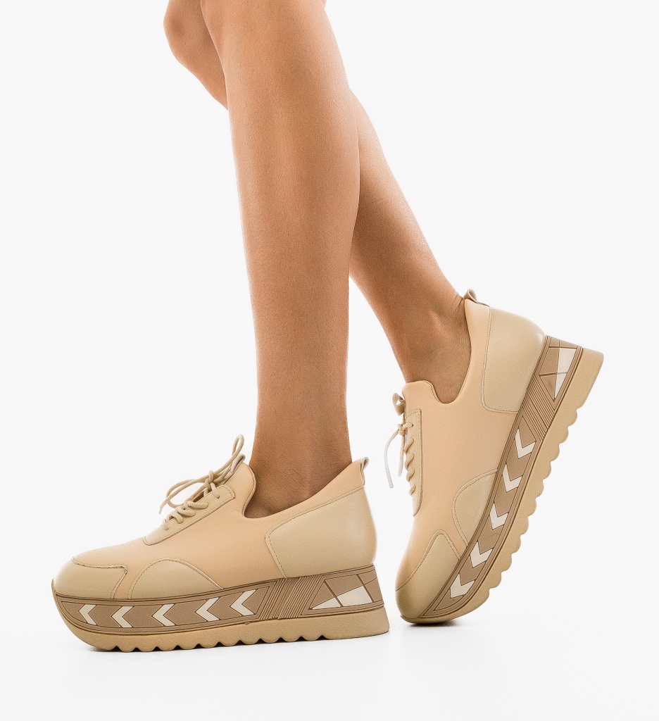 Sneakers Dama Gazy Bej - Confort și Stil - imagine 4