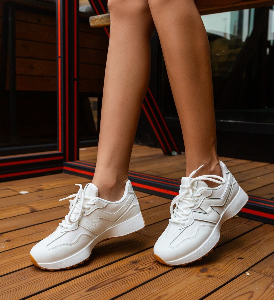 Sneakers Dama Sharad Albi - Confort și Stil - imagine 5