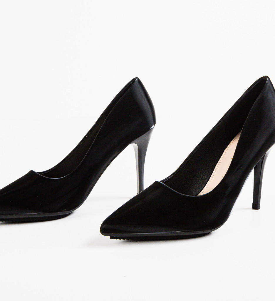 Pantofi Dama Lepye Negri Eleganți cu Toc - imagine 7