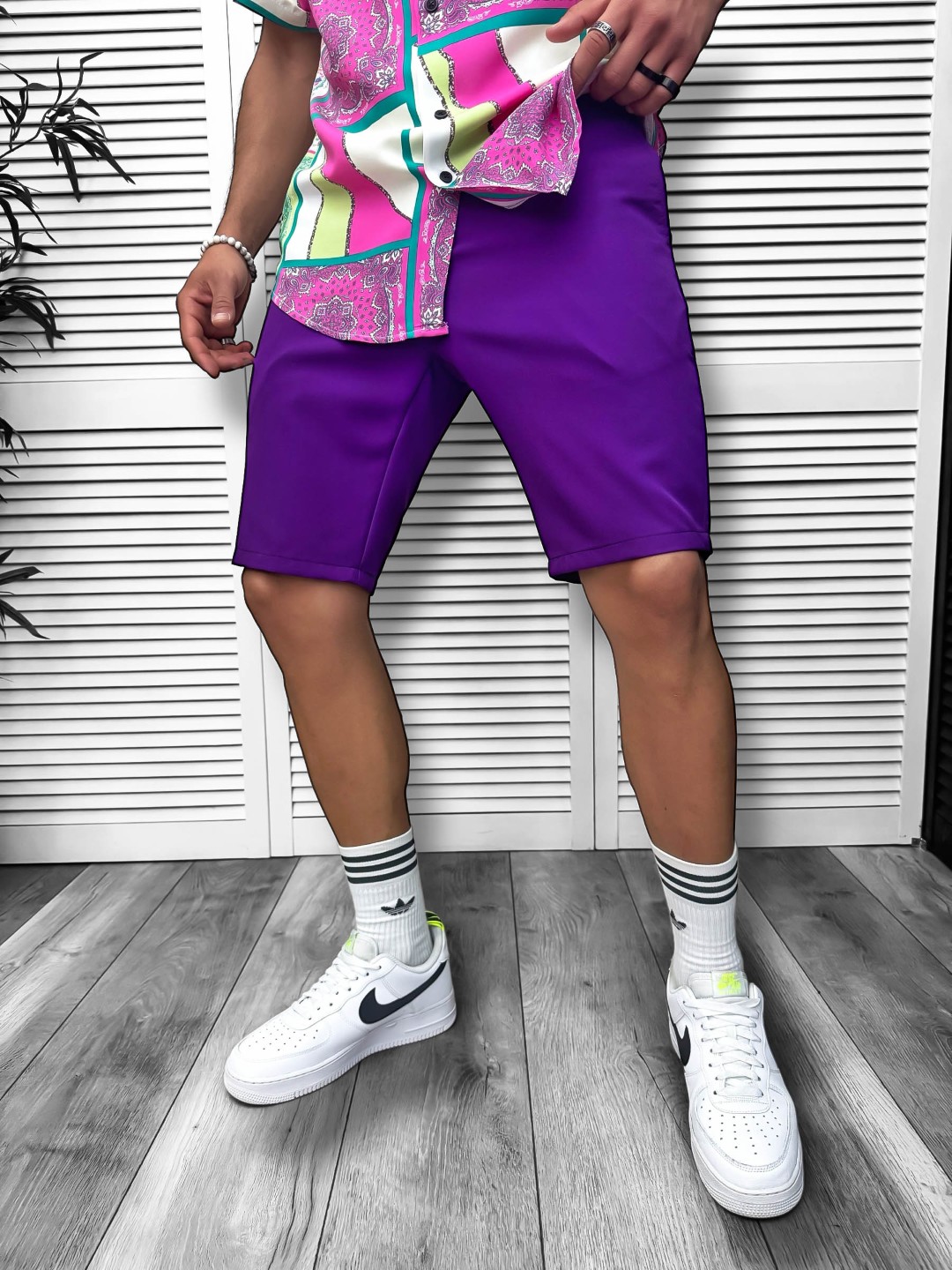 Pantaloni scurti casual mov barbati confortabili