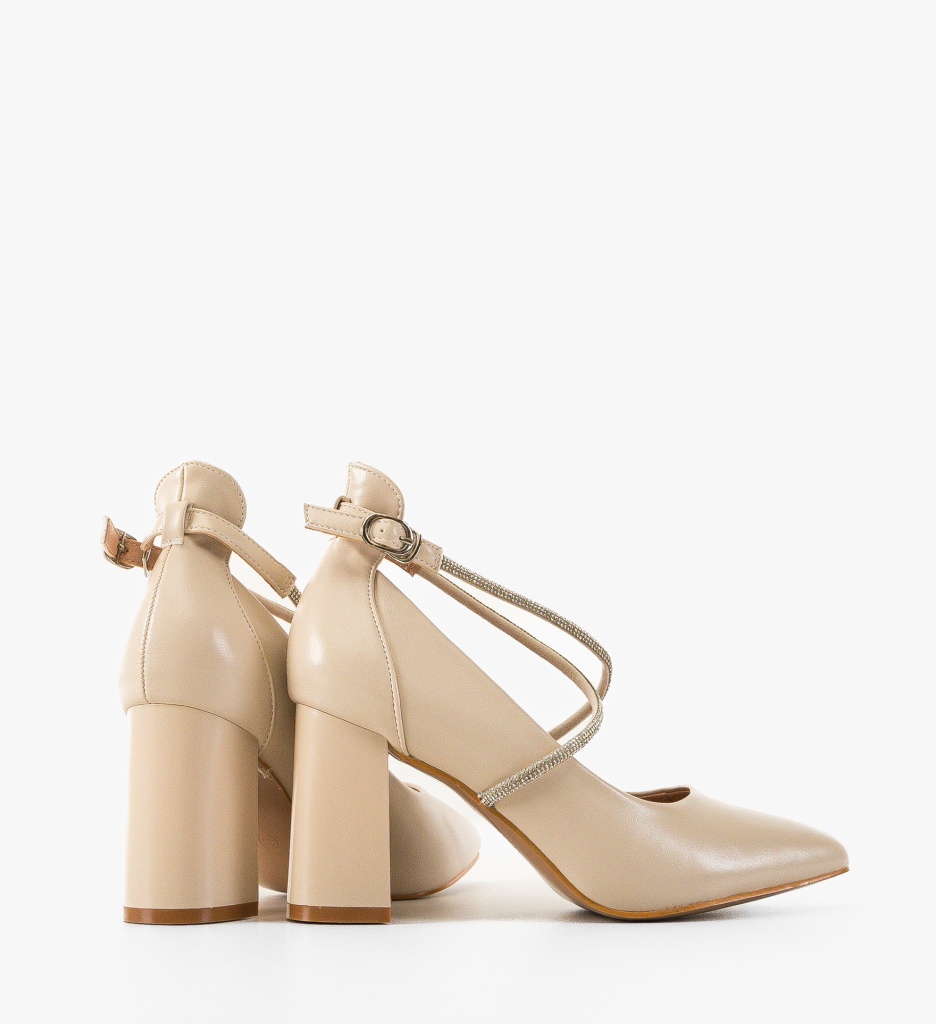 Pantofi dama Lease Bej eleganți - imagine 2