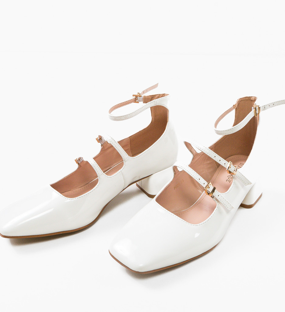 Pantofi cu Toc Jona Albi | Eleganță și Stil - imagine 6