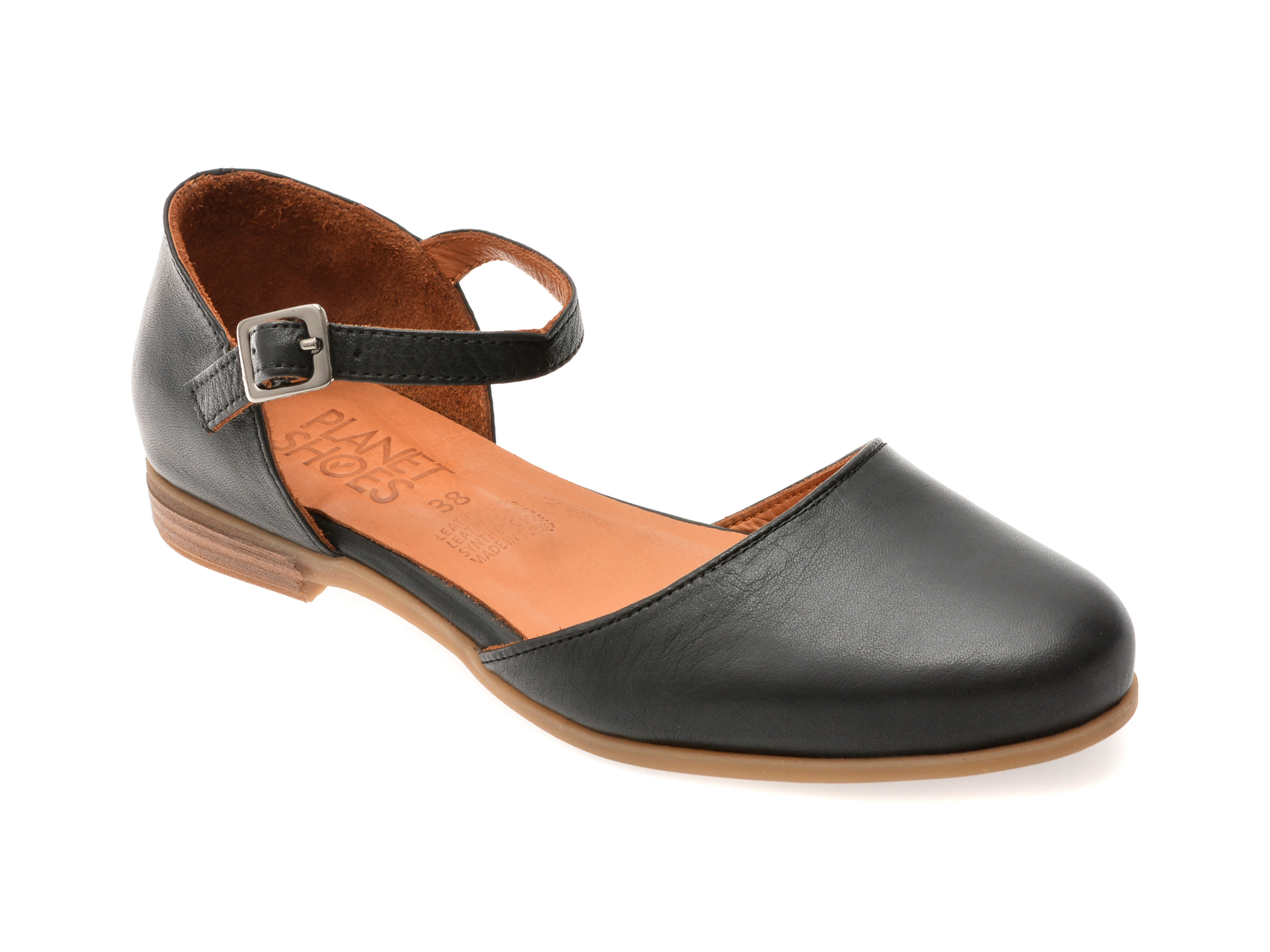 Pantofi PLANET negri din piele naturală