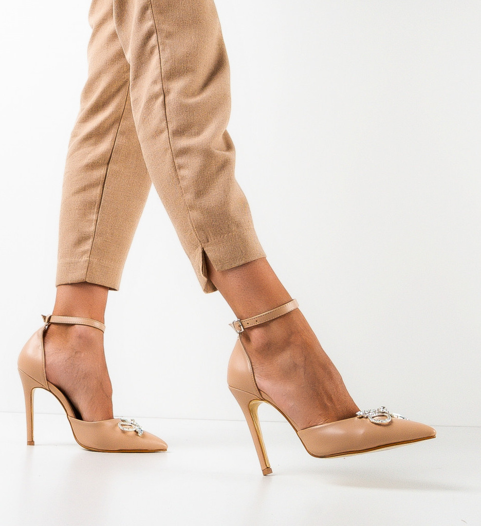 Pantofi Dama Alamar Bej | Eleganți - imagine 2