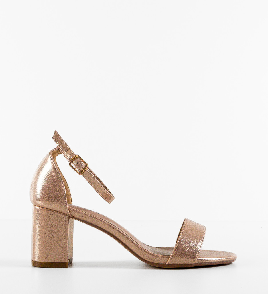 Sandale cu Toc Leire Aurii – Eleganță și Stil - imagine 4