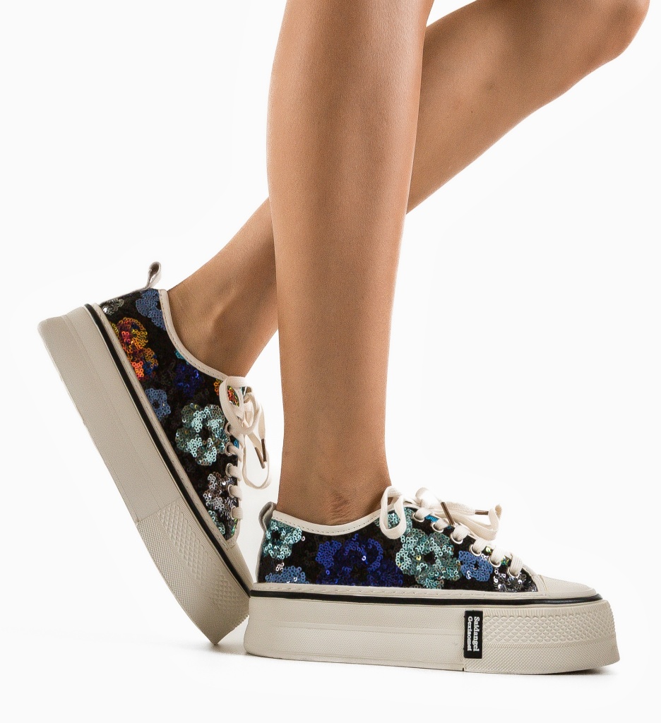 Sneakers Dama Paieta | Design Glamour Multicolor - imagine 3