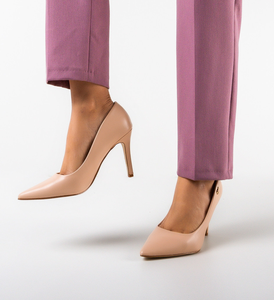 Pantofi cu Toc Palmer Nude | Eleganți și Moderni - imagine 3