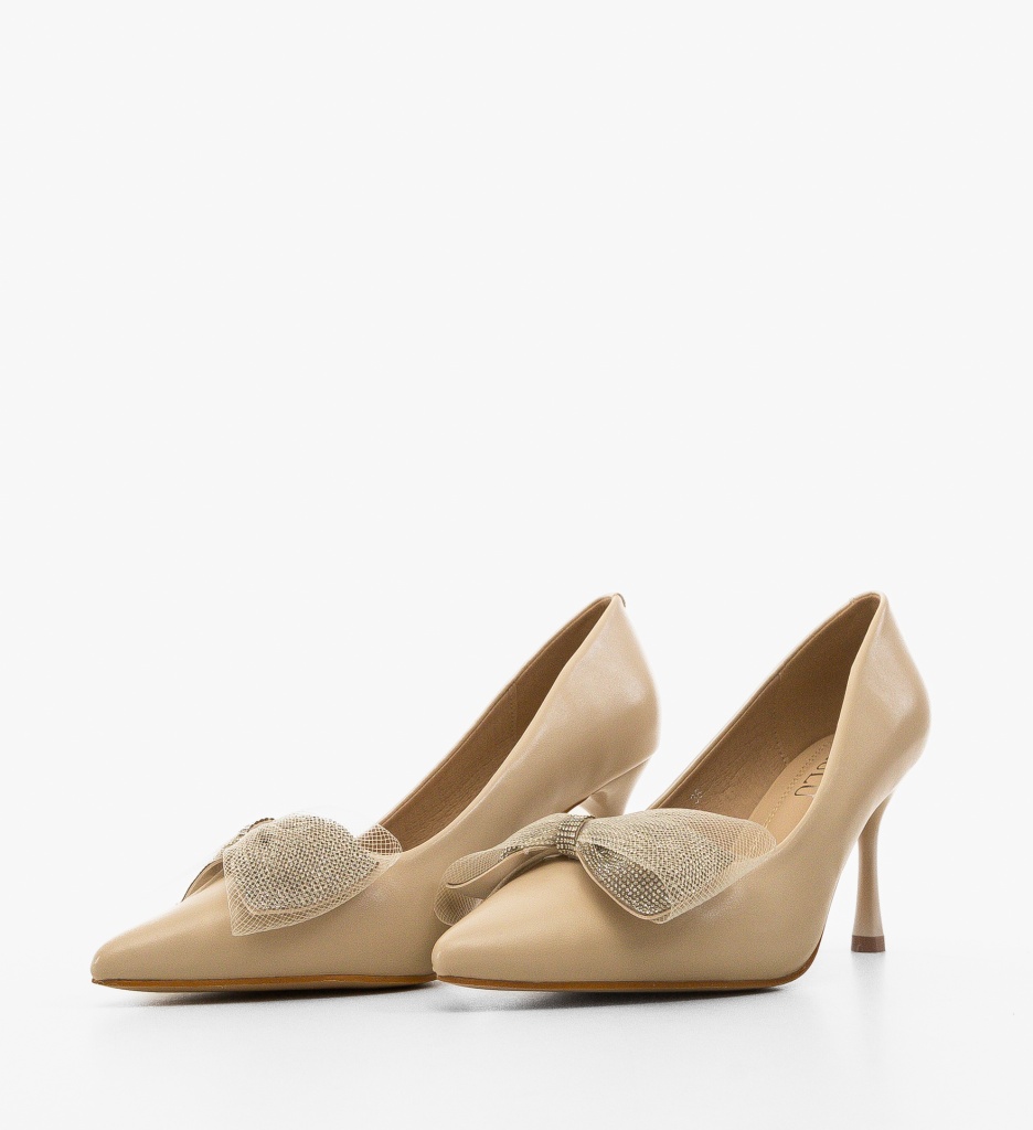 Pantofi Bylay Bej cu Toc | Eleganță Asigurată - imagine 4