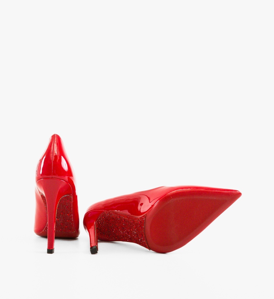 Pantofi Damă Honny Roșii cu Toc Eleganți - imagine 8