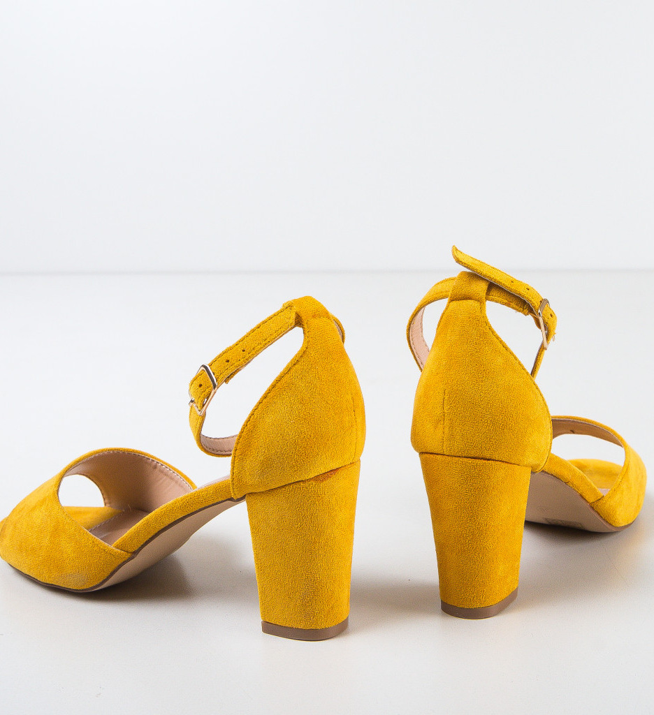 Sandale Denva Galbene cu Toc - Eleganță Vară - imagine 6