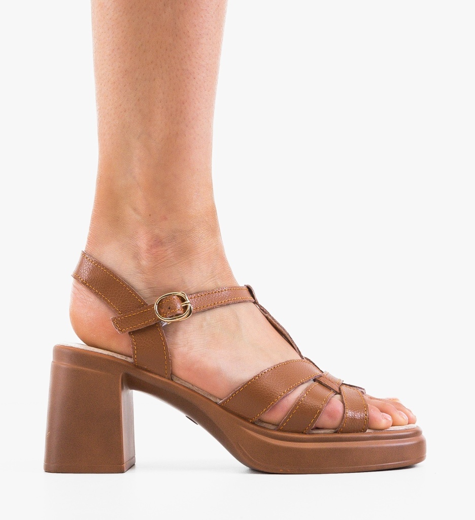 Sandale cu toc Yarty Camel - Eleganță și Confort - imagine 6