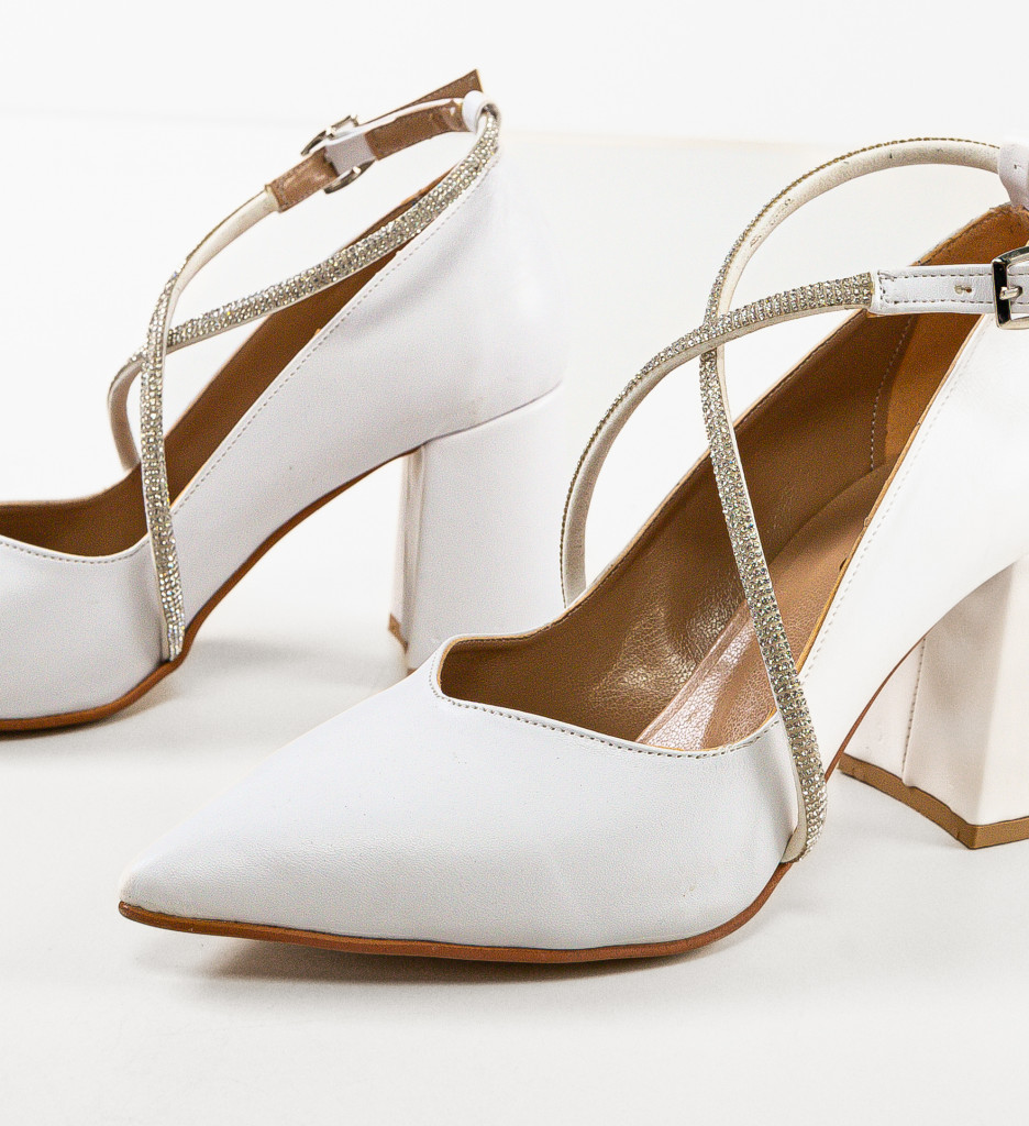 Pantofi dama Yezyga Albi cu Toc Eleganti - imagine 5