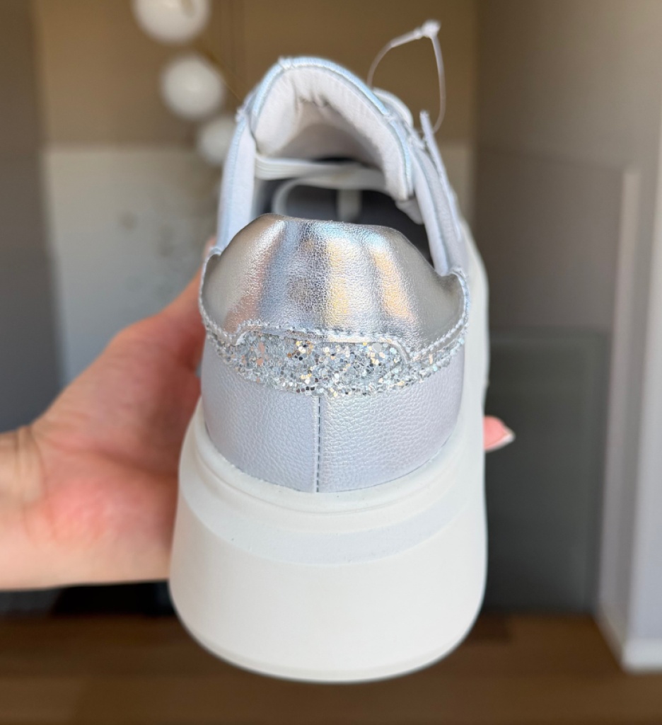 Pantofi Casual Lalere Argintii Eleganți - imagine 3