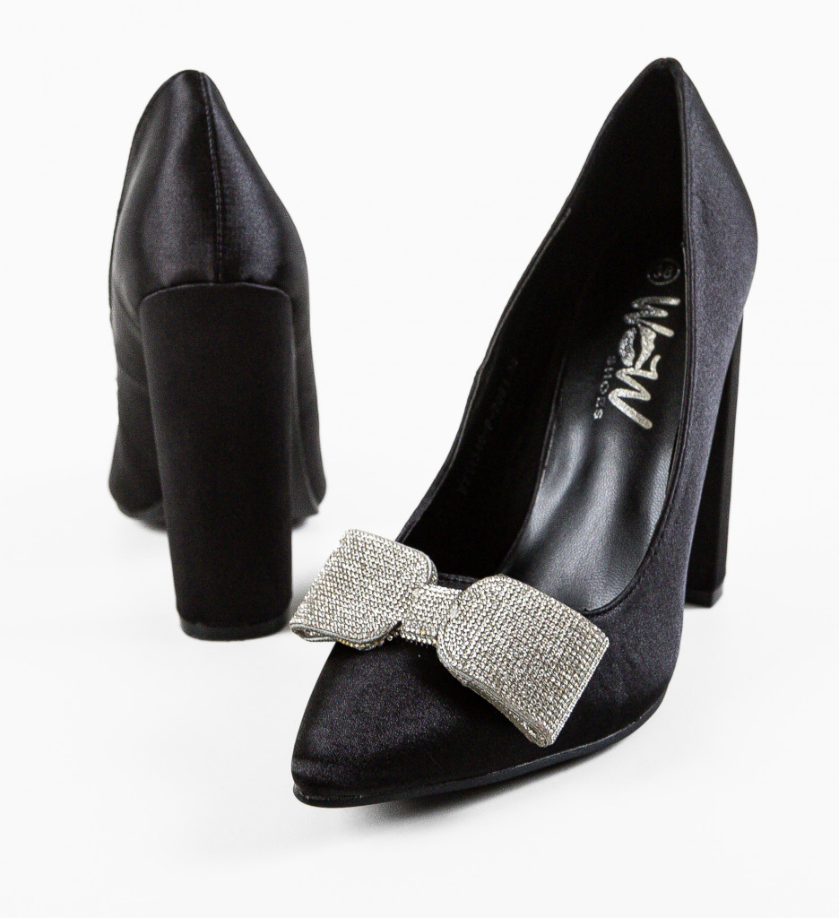 Pantofi Lucky Negri cu Toc | Eleganță și Stil - imagine 3