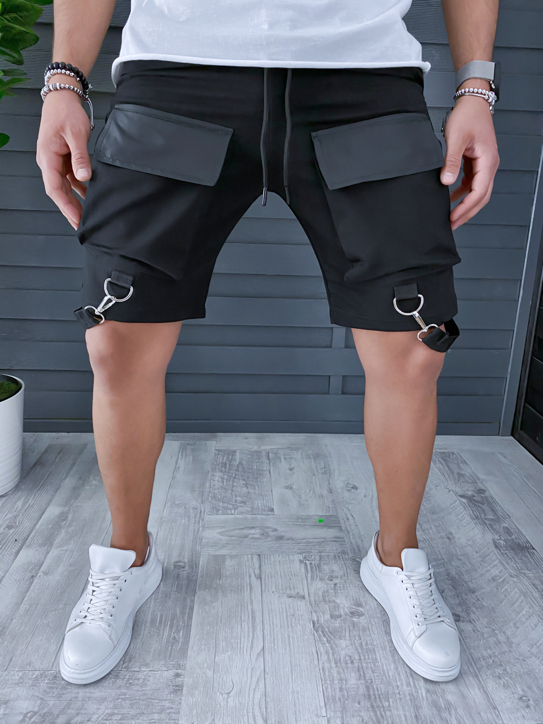Pantaloni scurti  trening NEGRU A9405 O1-3.2