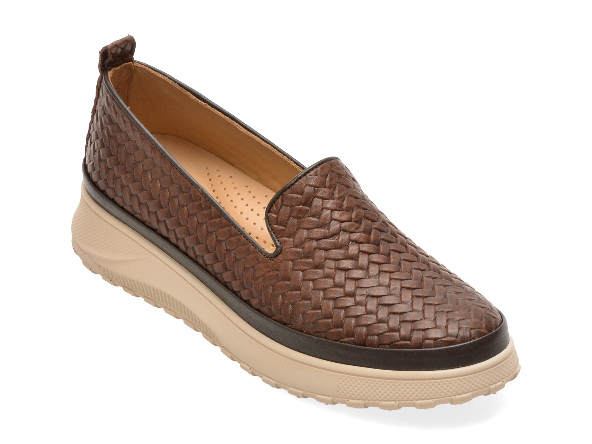 Pantofi IMAGE Maro Piele Naturală, Slip-On Comfort