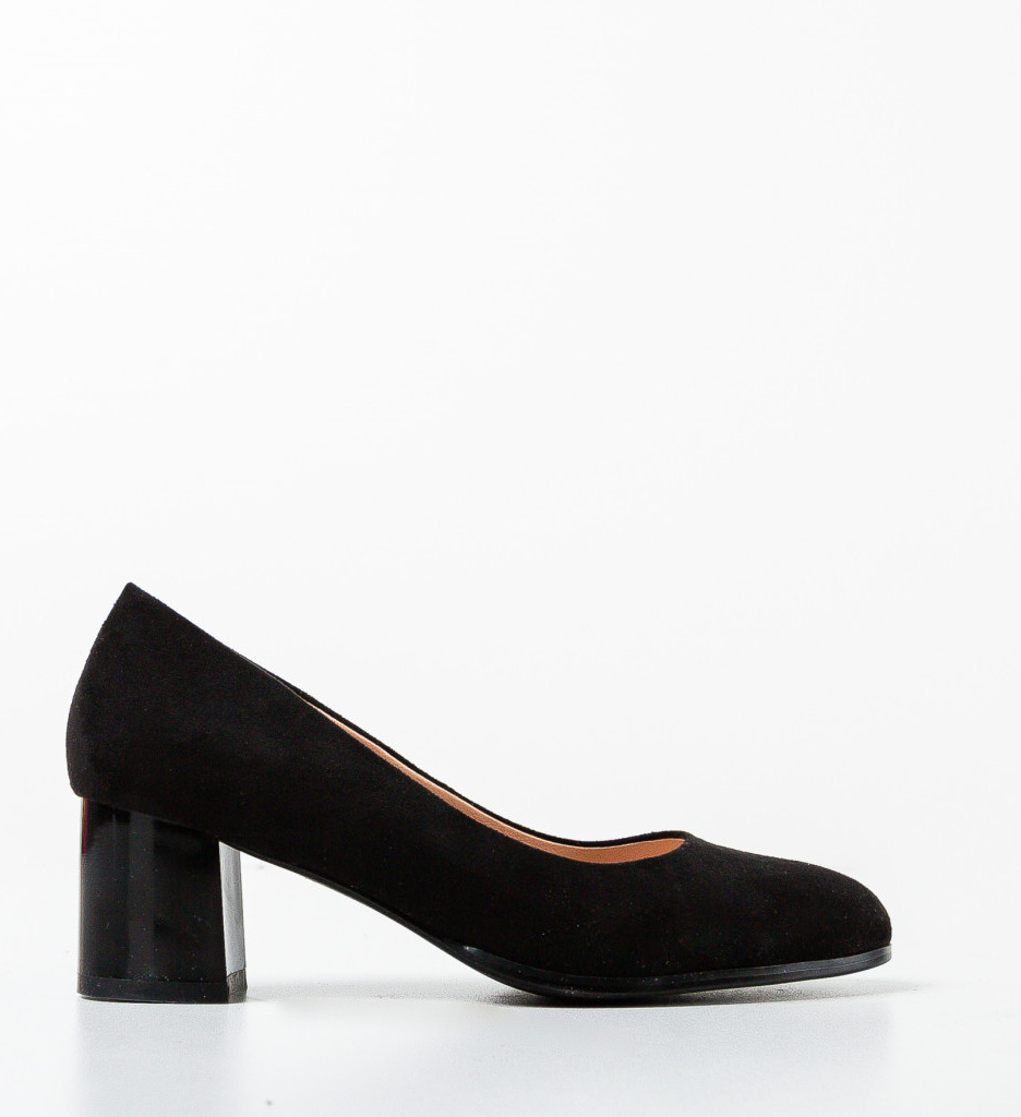 Pantofi Dama Mined Negri cu Toc Eleganți - imagine 4