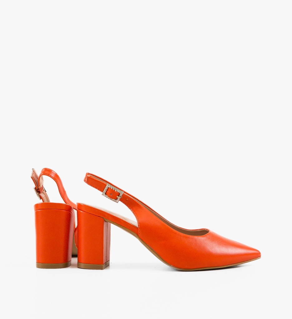 Pantofi Toc Leona Portocalii - Eleganță Asigurată - imagine 6