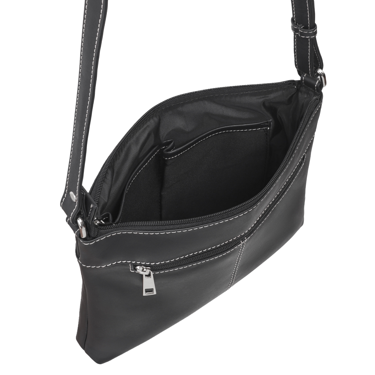 Geanta de dama Adaline GT3884 din piele naturala, Negru - imagine 3