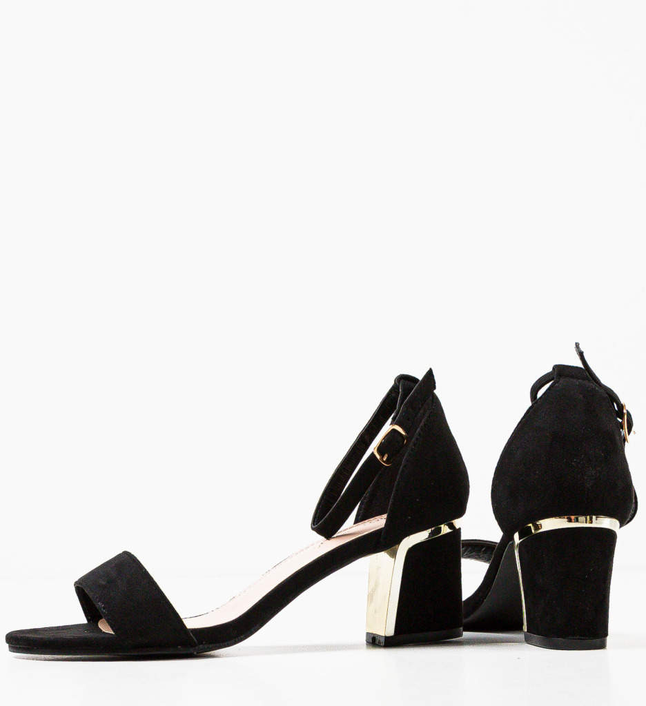 Sandale Ycono Negre cu Toc Elegant - imagine 7