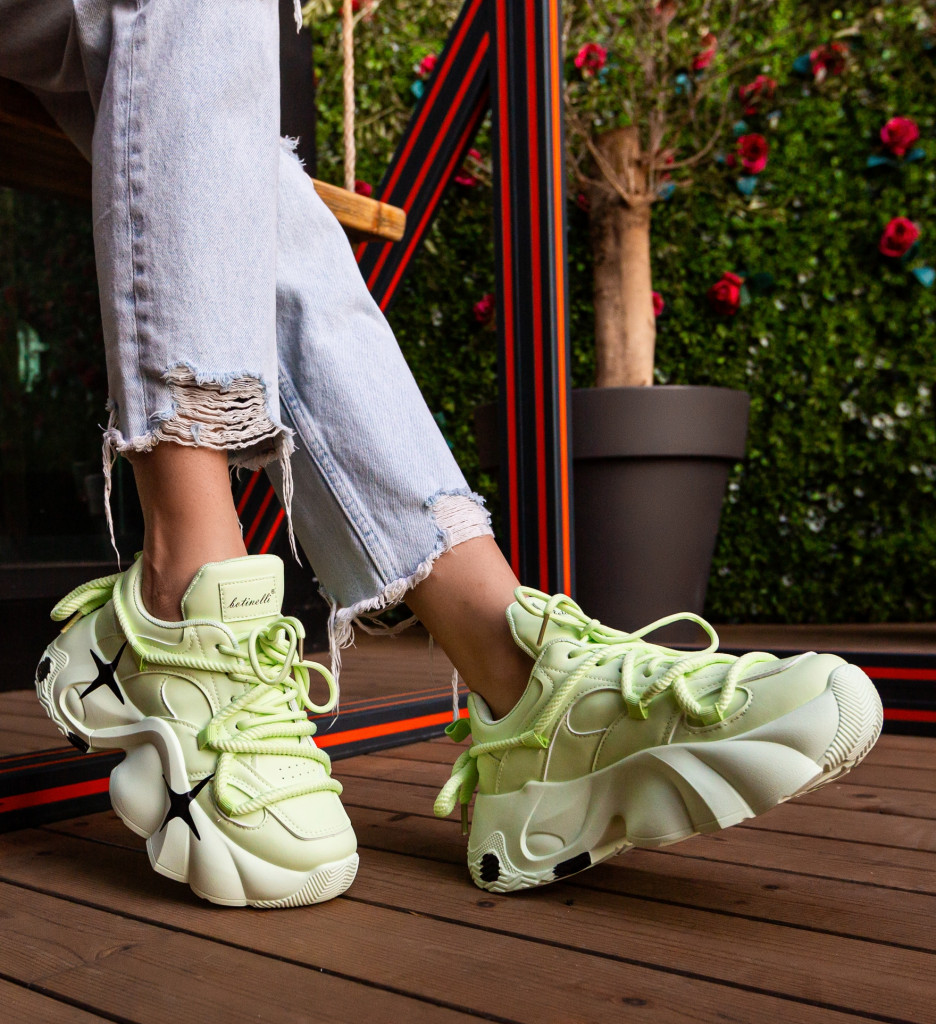 Staruye Sneakers Dama Verzi | Stil Modern - imagine 3