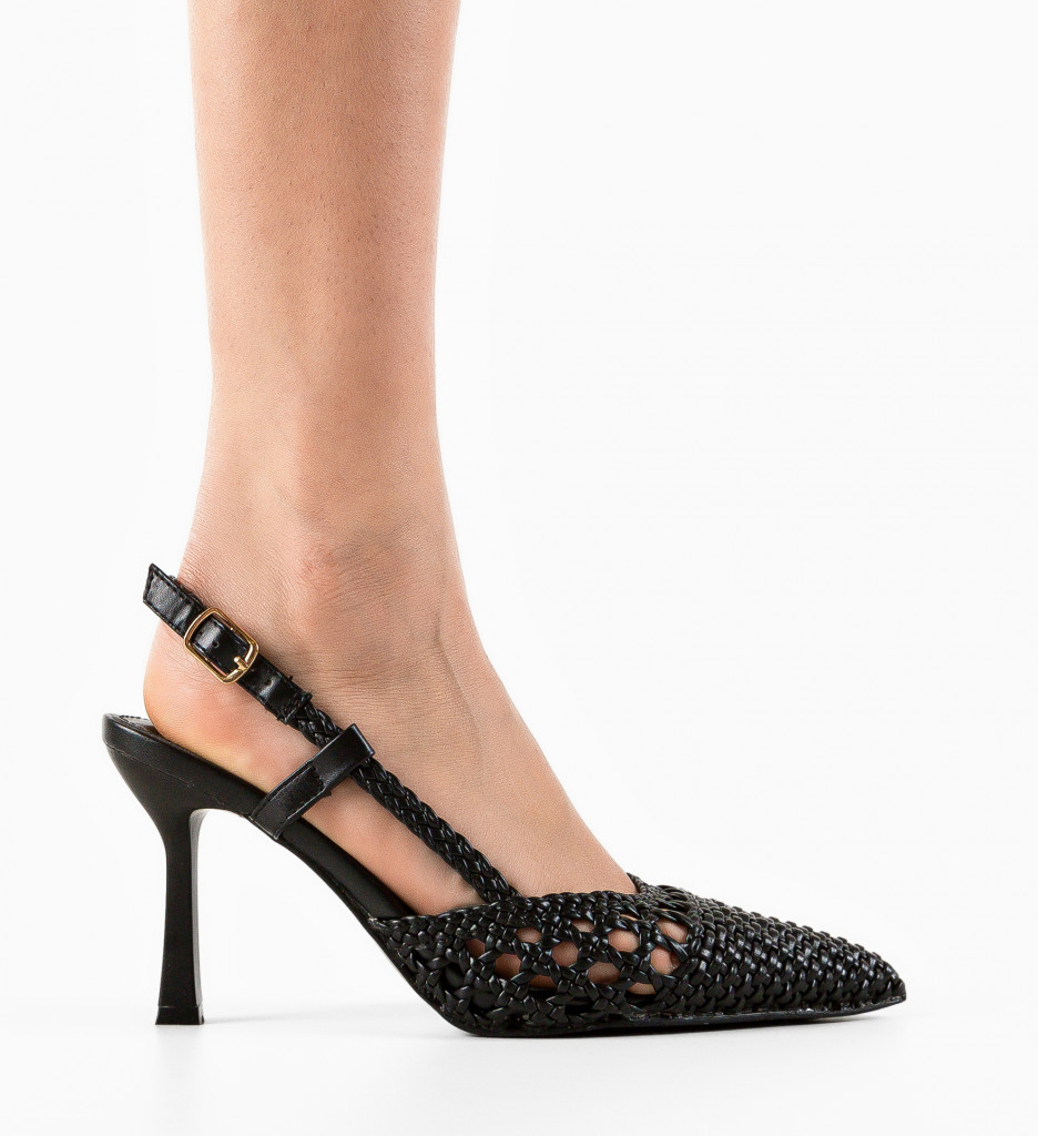 Pantofi dama Celestit Negri cu toc elegant - imagine 6