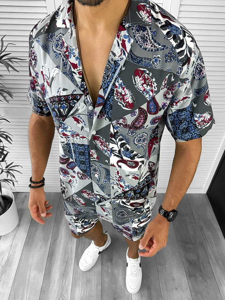 Compleu Vară Bărbați Imprimeu + Pantaloni