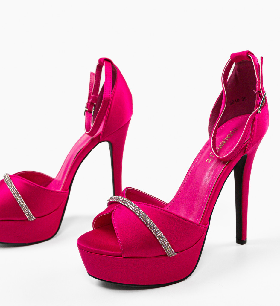 Sandale cu Toc Miriam Fuchsia | Eleganță - imagine 7