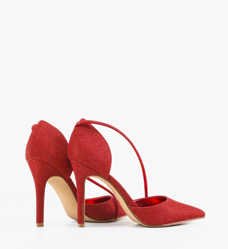 Pantofi dama Hande Rosii cu toc elegant - imagine 3