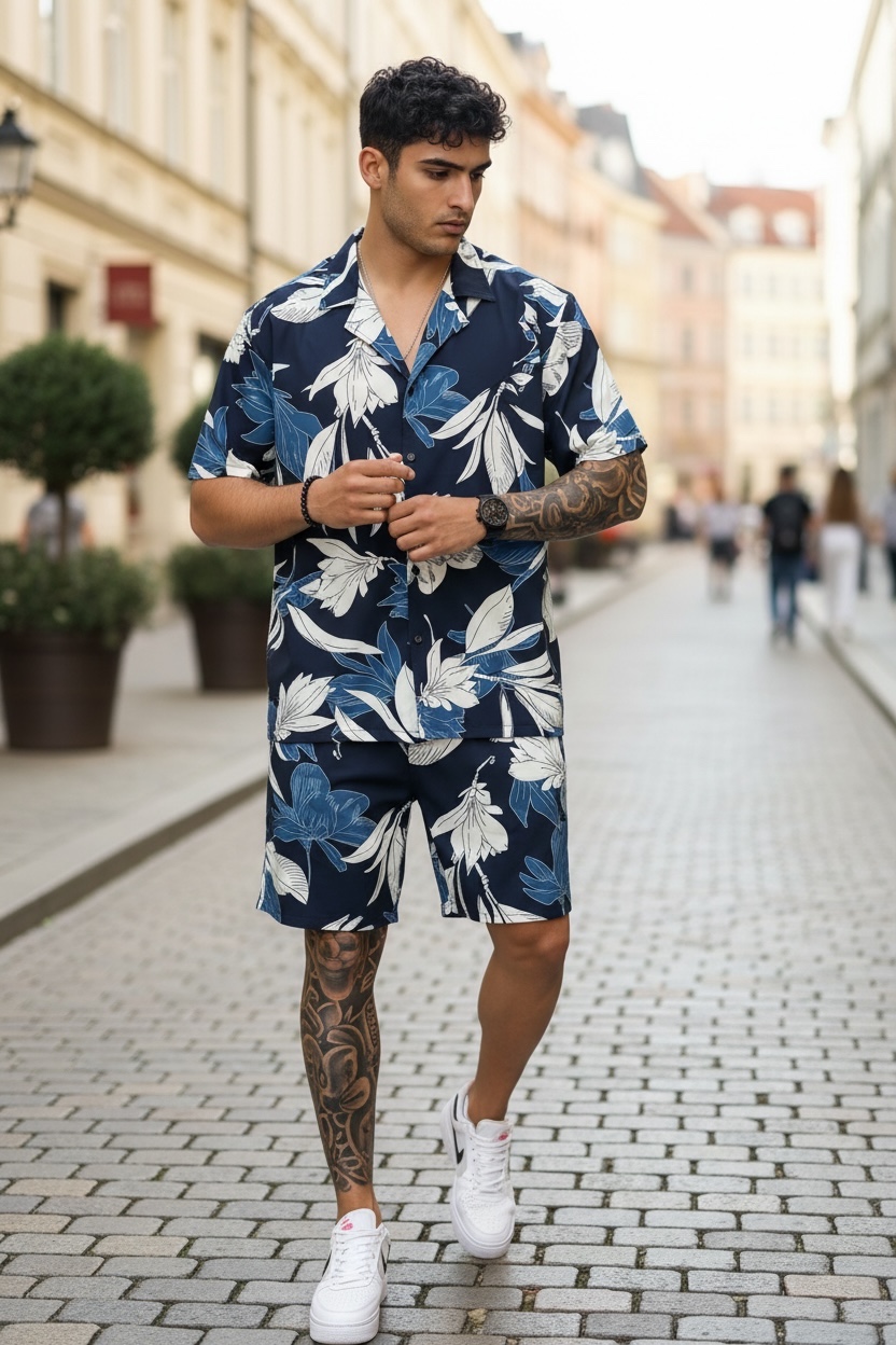 Compleu Vară Imprimeu | Cămășă + Pantaloni