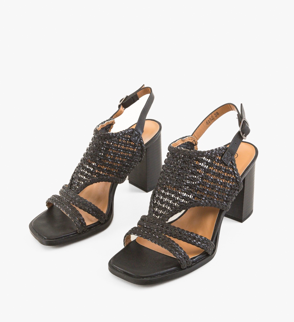 Sandale Toc Zak Negre | Eleganță și Stil - imagine 3