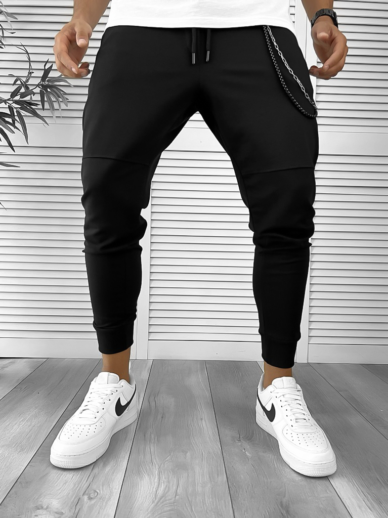 Pantaloni Trening Negri Conici - Stil și Confort