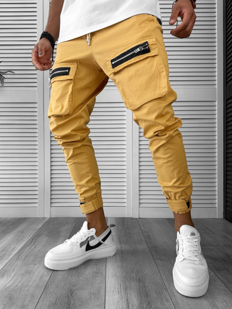 Pantaloni Trening Cargo Crem Conici Y103