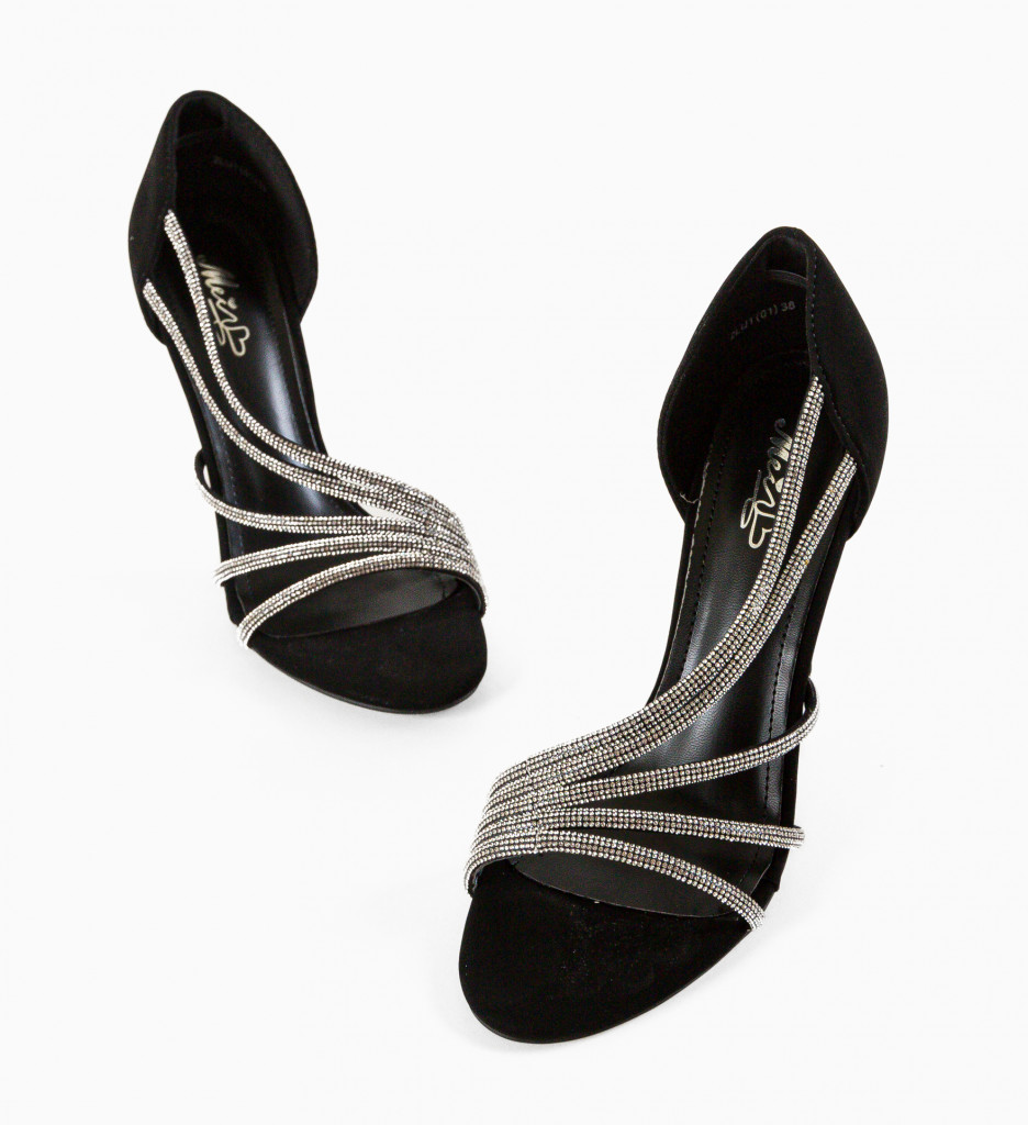 Sandale Bastille Negre cu Toc Elegant - imagine 6