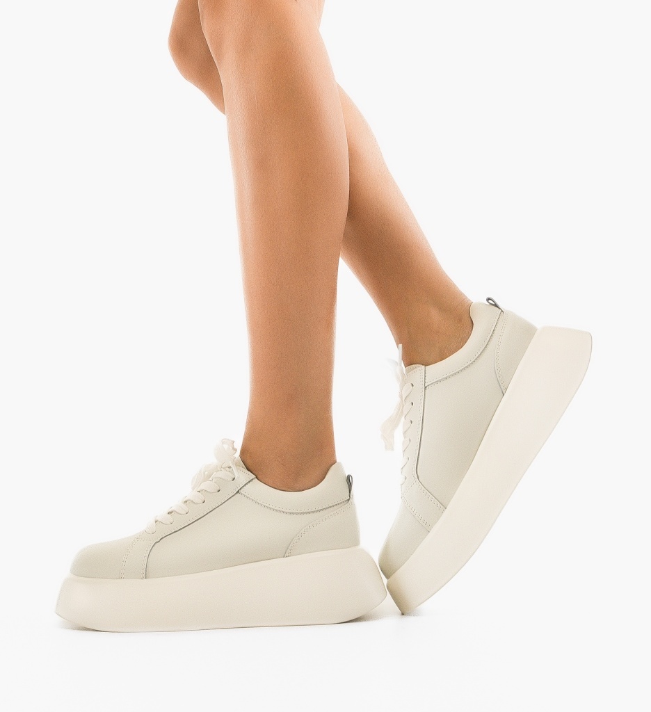 Sneakers Dama Silona Albi - Confort și Stil - imagine 5