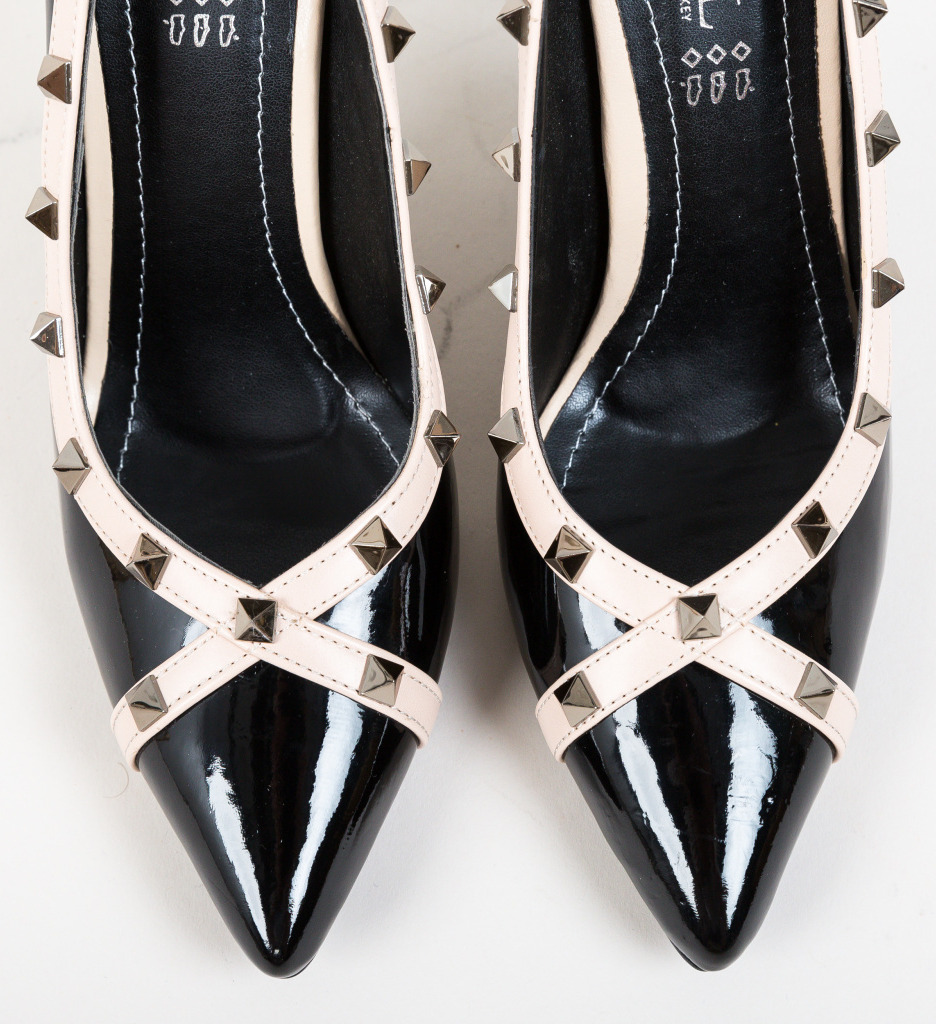 Pantofi Evankel Negri Eleganți cu Toc - imagine 7