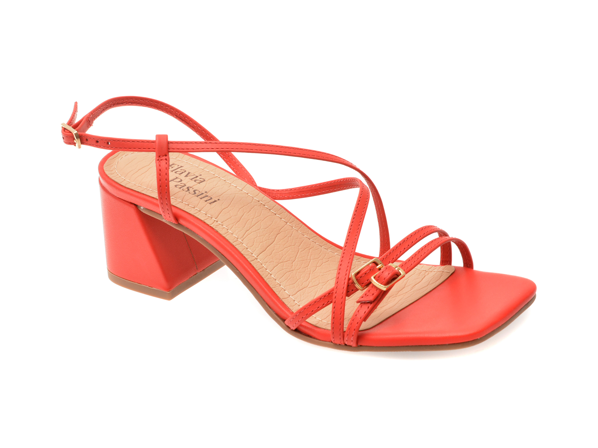 Sandale Flavia Passini Rosii Piele Naturala