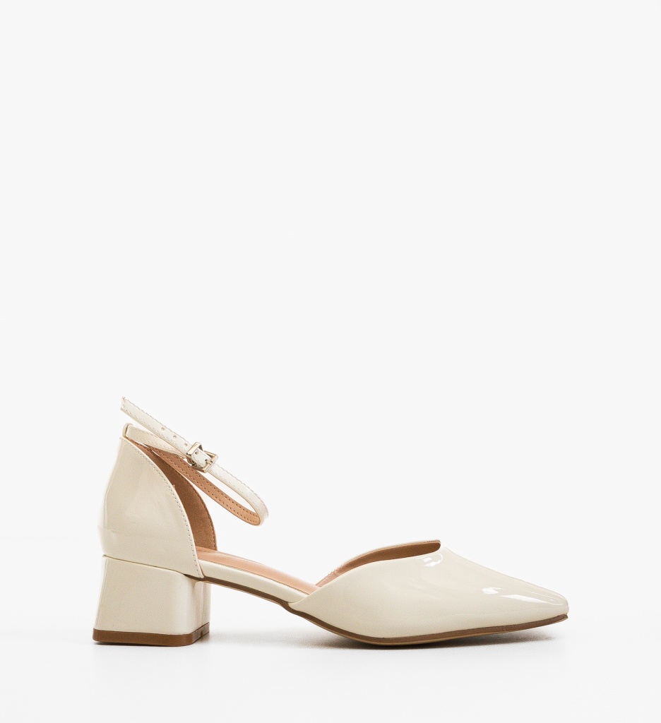 Pantofi Adebola Albi Eleganți cu Toc - imagine 2