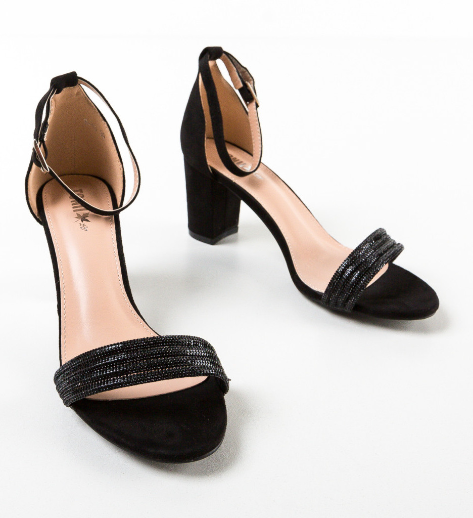 Sandale Ogan Negre cu Toc Elegant - imagine 7