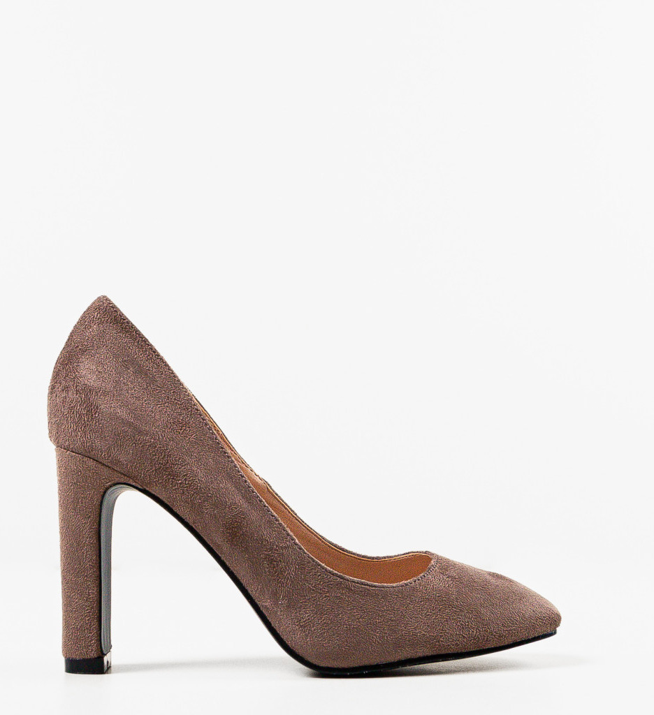 Pantofi dama Greer Khaki cu toc elegant - imagine 2