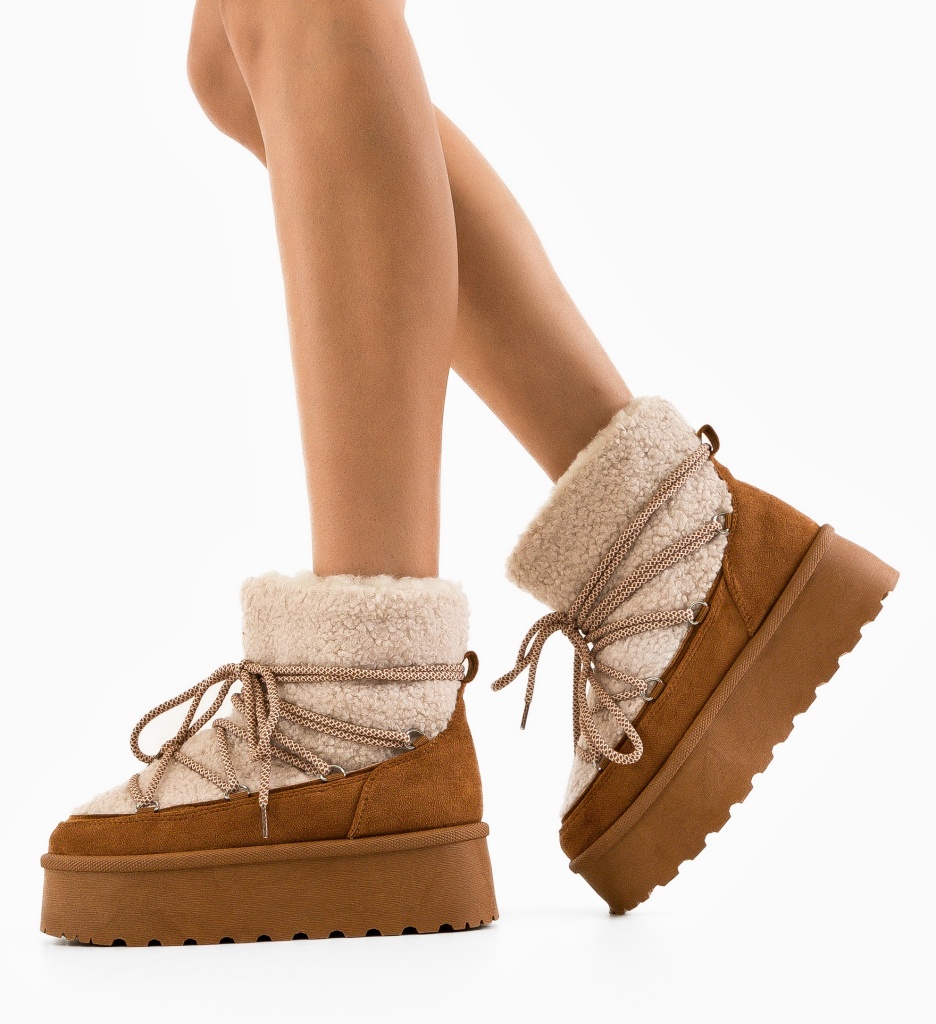 Ghete Dama Kmile Camel | Eleganta si Confort - imagine 5