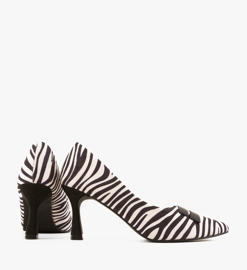 Pantofi Dama Jaxy Print cu Toc Elegant - imagine 6