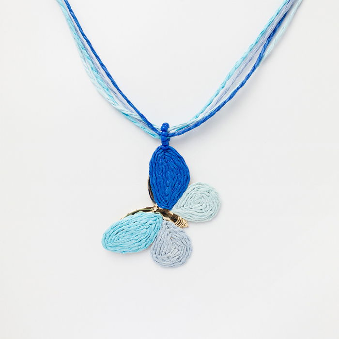 Colier Fluture Albastru Multisirag | Shopika