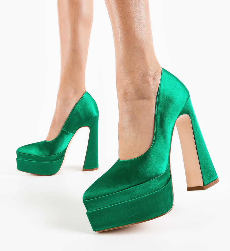Pantofi Toc Abimbola Verzi - Eleganță Asigurată - imagine 4