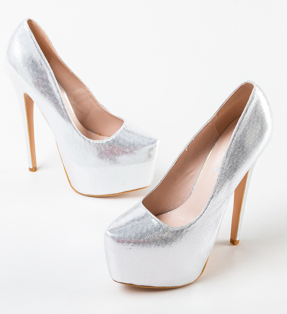 Pantofi Dama Sclipici Argintii | Eleganți și Moderni - imagine 5