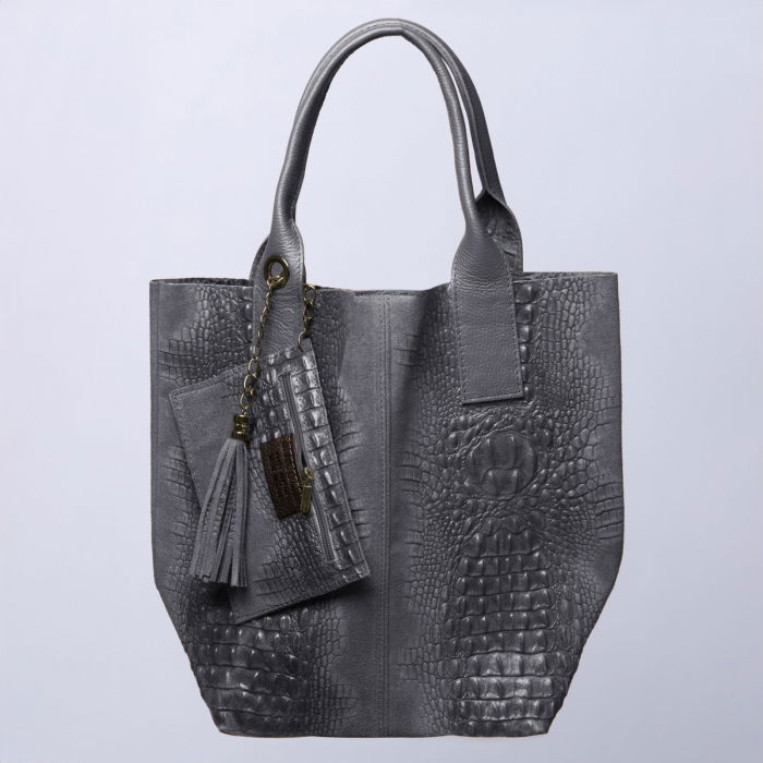 Geanta Shopika Piele Intoarsa - Eleganta Zilnica