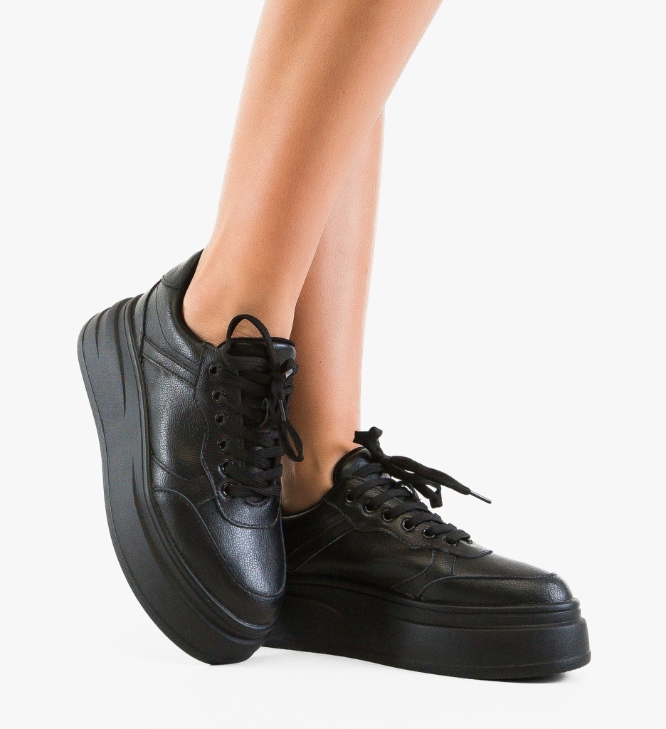 Sneakers Dama Momda Negre – Confort Stilat - imagine 4