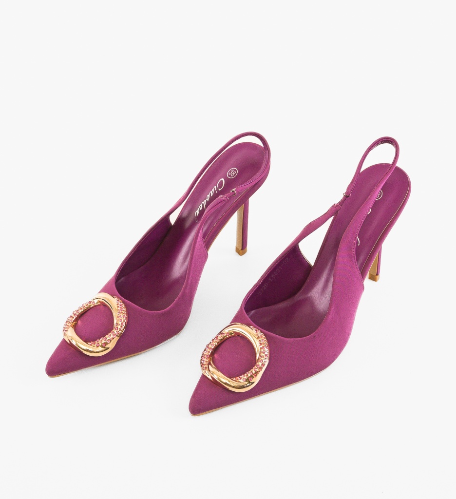 Pantofi Dama Omar Mov cu Toc Eleganți - imagine 6