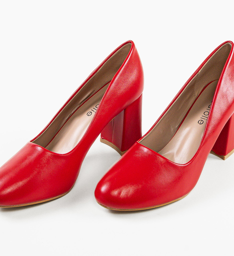 Pantofi Rosii cu Toc Eleganți - Stil Feminin - imagine 7